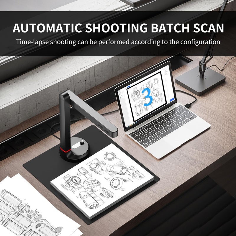 NetumScan 13MP Book Document Camera for Teachers, Multi-Language OCR Recognition by AI Technology, Foldable & Portable, Real-time Projection, Video Recording, Capture SizeA4-Windows,Mac OS,Linux - Image 2